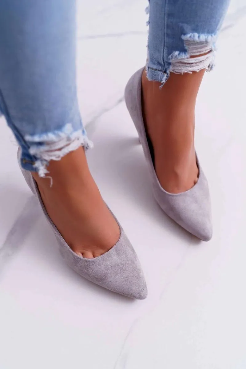 Czółenka Zamszowe|Czółenka Na Słupku>Buty Sergio Leone Czółenka Damskie Sergio Leone PB139 Szare Felice