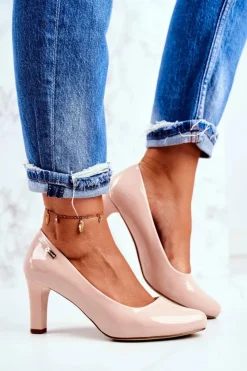 Sale Czółenka damskie Sergio Leone Lakierowane Na Słupku Nude Orsola Damskie Czółenka Na Słupku|Czółenka Klasyczne