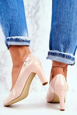 Sale Czółenka damskie Sergio Leone Lakierowane Na Słupku Nude Orsola Damskie Czółenka Na Słupku|Czółenka Klasyczne