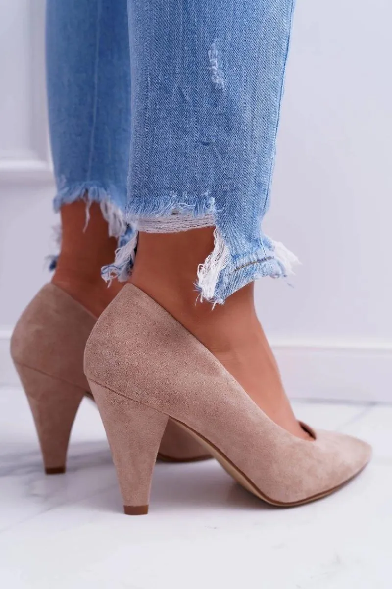 Best Buty Sergio Leone Czółenka Damskie Sergio Leone PB139 Beżowe Felice