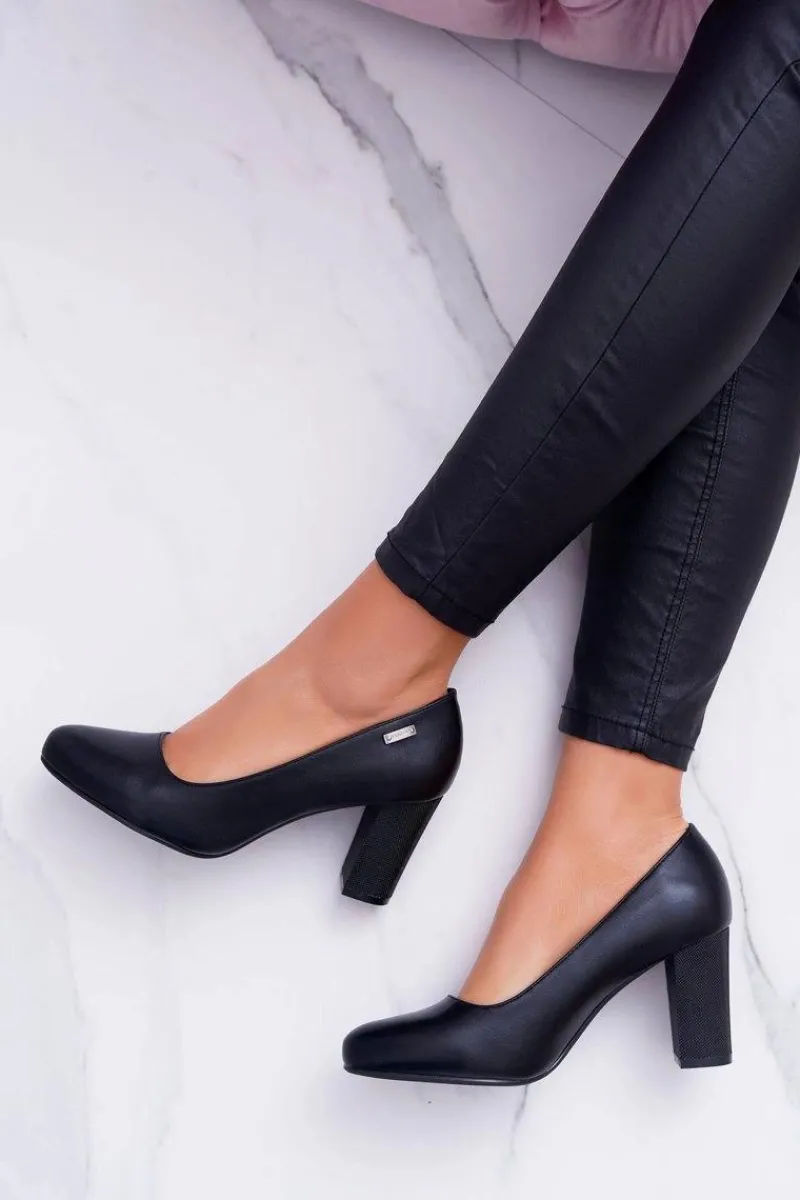 Czółenka Na Słupku|Czółenka Klasyczne>Buty Sergio Leone Czółenka Damskie Sergio Leone PB130 Czarne Amber