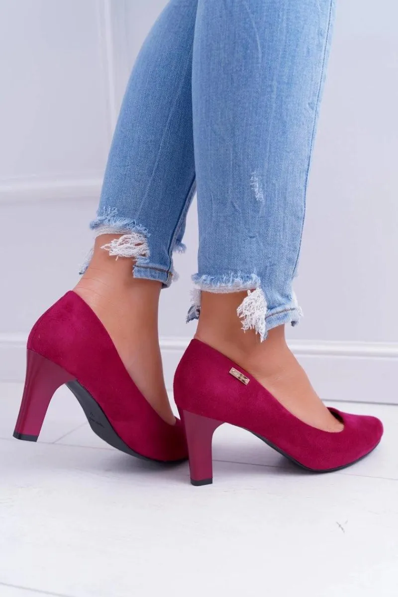 Czółenka Na Słupku|Czółenka Klasyczne>Buty Sergio Leone Czółenka Damskie Sergio Leone Fuksja Zamsz Orsola