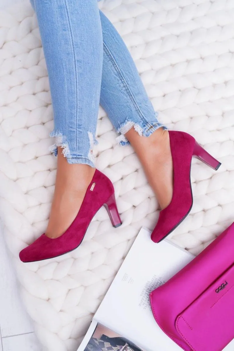 Czółenka Na Słupku|Czółenka Klasyczne>Buty Sergio Leone Czółenka Damskie Sergio Leone Fuksja Zamsz Orsola