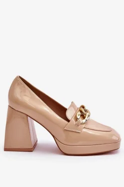 Czółenka Na Platformie|Czółenka Na Słupku>Buty damskie Vinceza Czółenka Na Masywnym Obcasie Beżowe Nataly