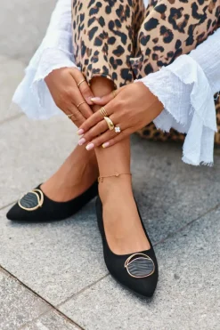 Damskie buty S.Barski Czółenka Na Niskim Obcasie Z Eko Zamszu S.Barski KV27-037 Czarne Czarny