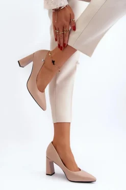 Czółenka Na Słupku|Czółenka Klasyczne>Buty damskie Vinceza Czółenka Na Słupku Eko Skóra Beżowe Giseleni