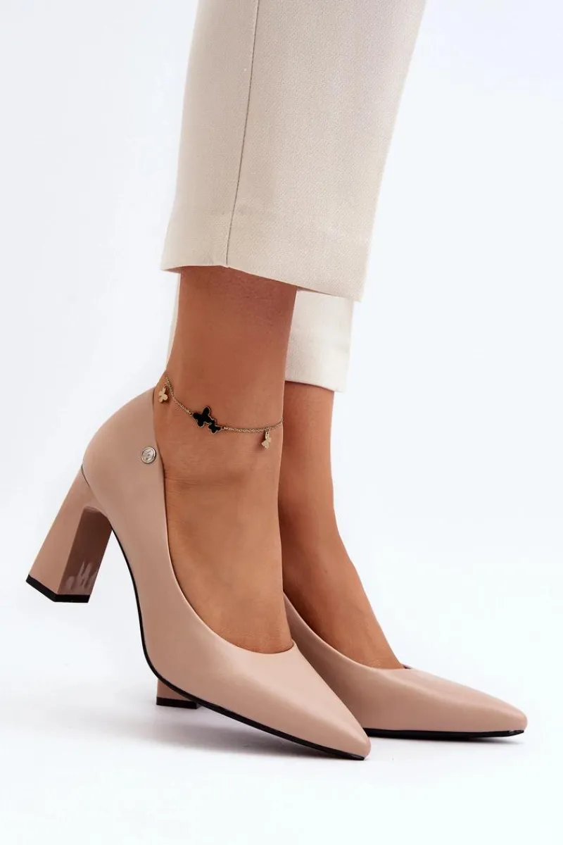 Czółenka Na Słupku|Czółenka Klasyczne>Buty damskie Vinceza Czółenka Na Słupku Eko Skóra Beżowe Giseleni