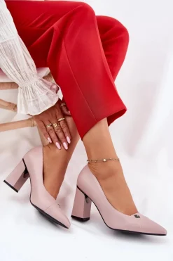 Sale Buty damskie Vinceza Czółenka Na Słupku Eleganckie Vinceza 62224 Różowe Różowy