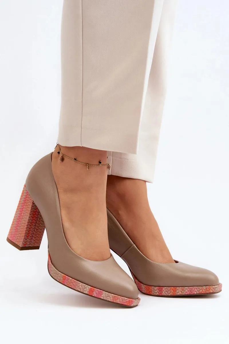 Czółenka Na Platformie|Czółenka Na Słupku>Laura Messi Czółenka Na Słupku 2746 Beżowe