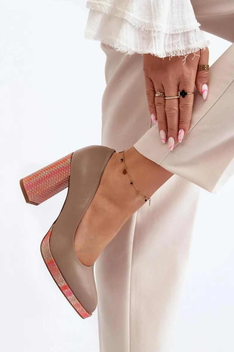 Czółenka Na Platformie|Czółenka Na Słupku>Laura Messi Czółenka Na Słupku 2746 Beżowe