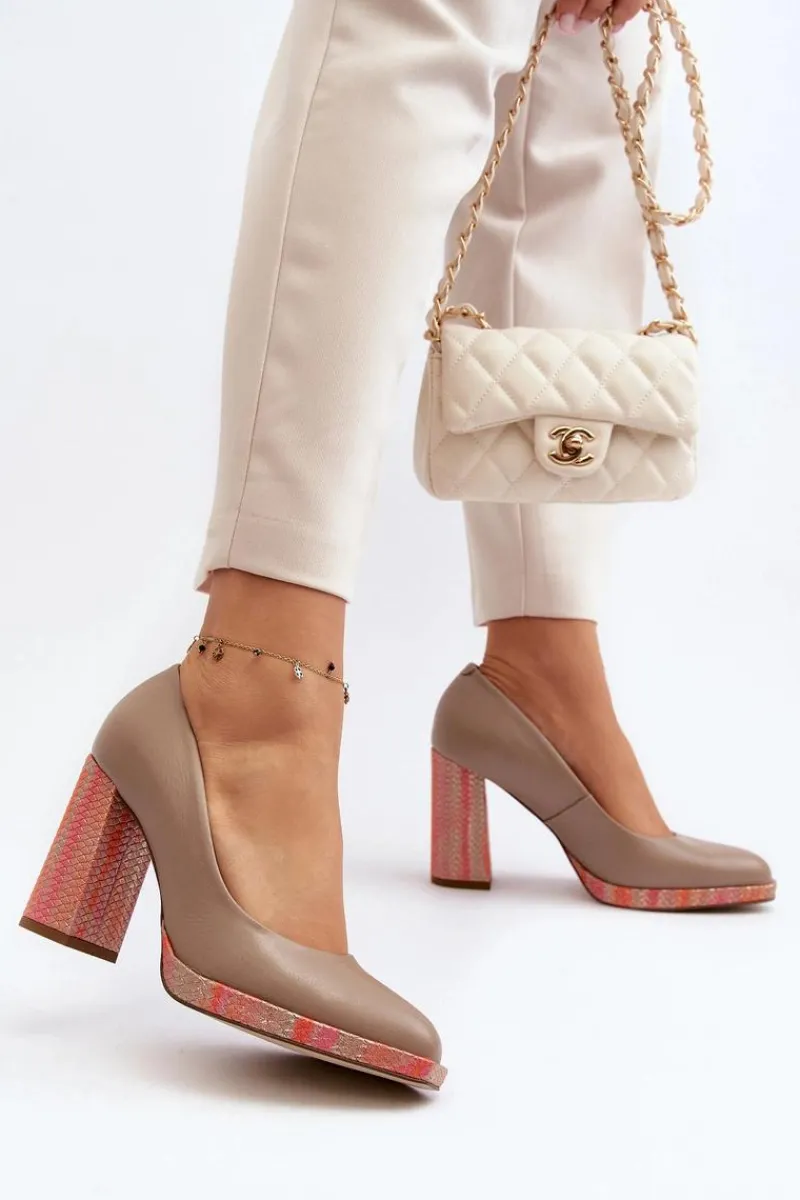 Czółenka Na Platformie|Czółenka Na Słupku>Laura Messi Czółenka Na Słupku 2746 Beżowe