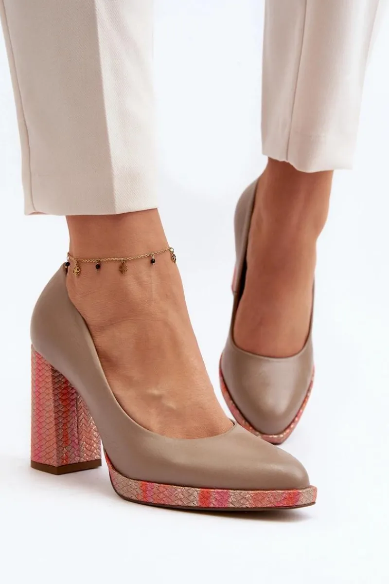 Czółenka Na Platformie|Czółenka Na Słupku>Laura Messi Czółenka Na Słupku 2746 Beżowe