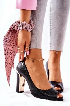 Czółenka Na Słupku>Monnari Czółenka Na Słupku 0780-020 Czarne