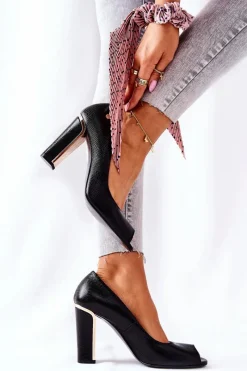 Czółenka Na Słupku>Monnari Czółenka Na Słupku 0780-020 Czarne