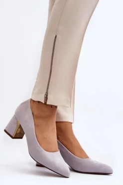 New Boto Czółenka Na Słupku Szare Stelloria