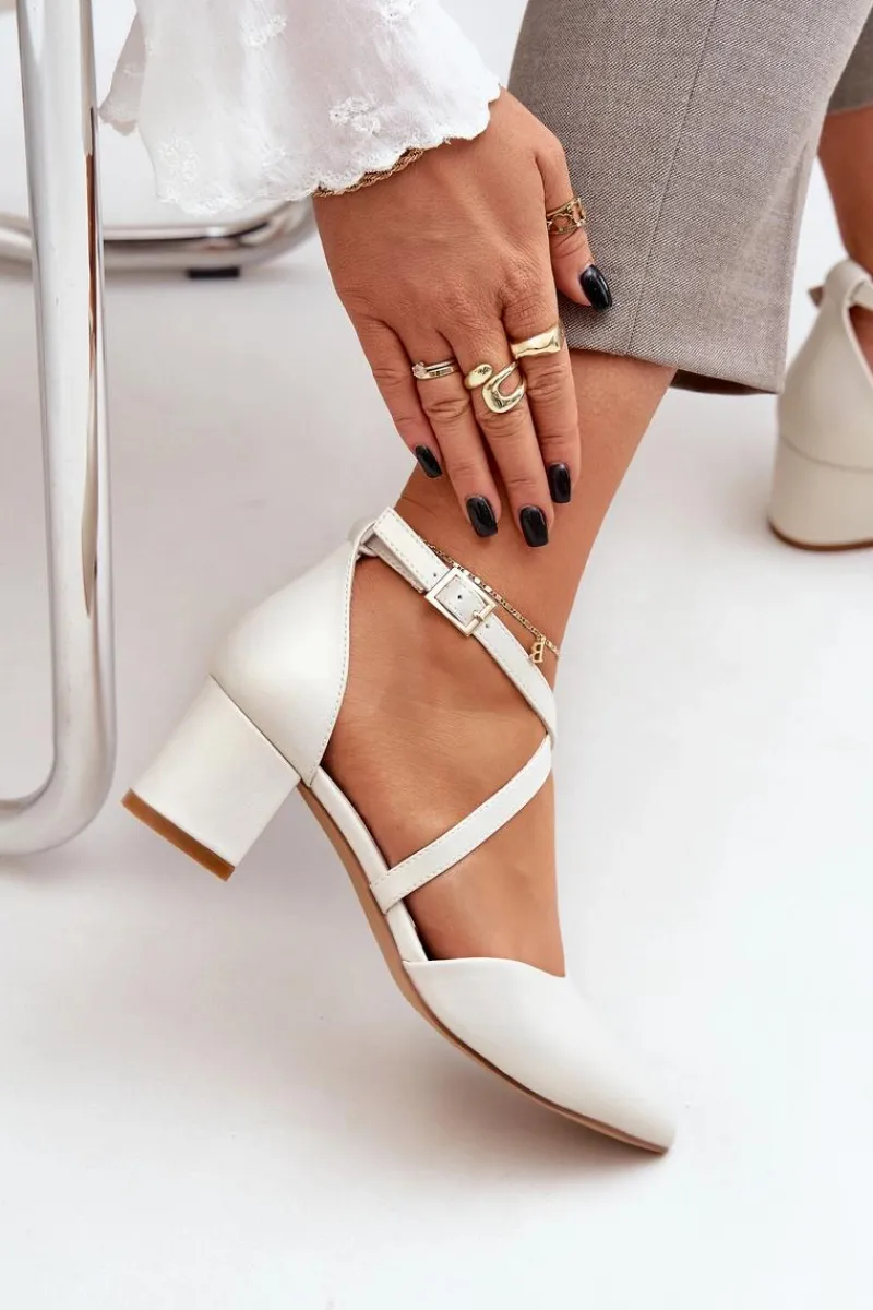 Online Czółenka Na Słupku Z Eko Skóry Sergio Leone SK830 Perłowe Damskie Czółenka Zamszowe|Czółenka Na Słupku