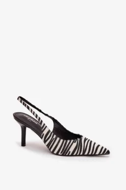 Czółenka Na Szpilce Zebra Phelia Damskie Szpilki Lakierowane|Czółenka Klasyczne