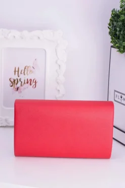 Sale Boto Czerwona Damska Kopertówka Złote Okucia