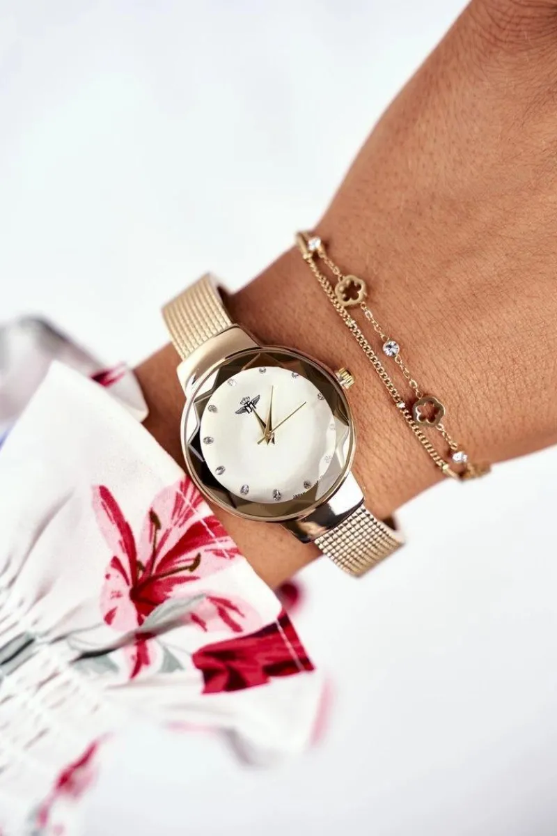 Bransoletki>Glam Chic Damska Bransoleta Celebrytka Złota Koniczynka