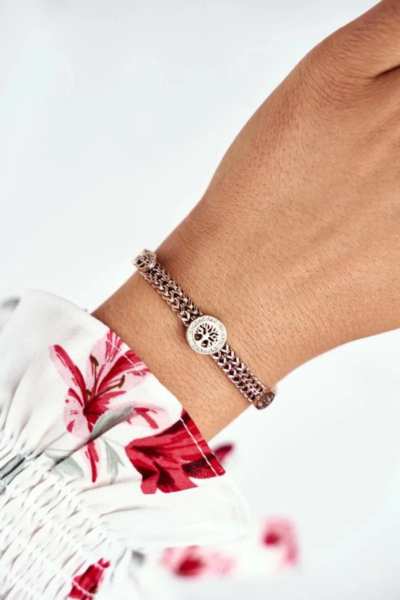 Discount Damska Bransoleta Celebrytka Różowe Złoto Drzewo GoldTree Bransoletki