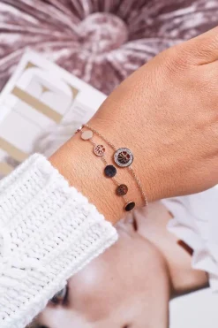 New Glam Chic Damska Bransoleta Celebrytka Różowe Złoto Drzewo Życia