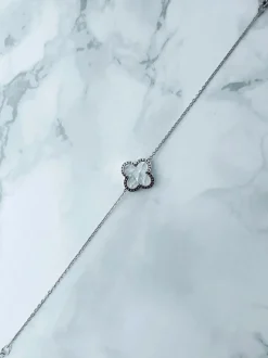 Best Boto Damska Bransoleta Na Łańcuszku Kwiatek Srebrna Selene