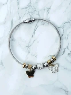 Best Boto Damska Bransoleta Na Lince Zawieszki Motylek Charms