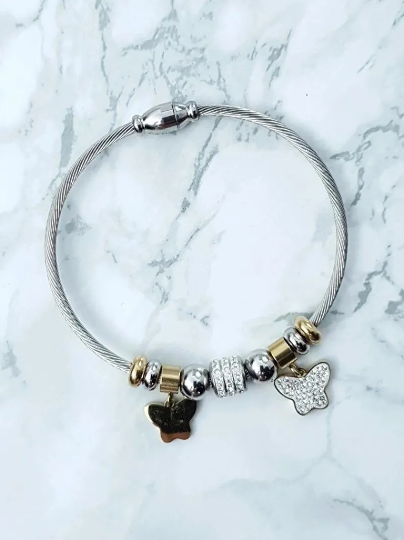 Best Boto Damska Bransoleta Na Lince Zawieszki Motylek Charms