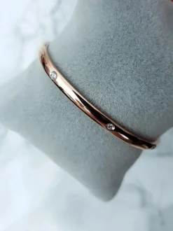 Best Boto Damska Bransoleta Stalowa Z Cyrkoniami Różowe Złoto Ursa