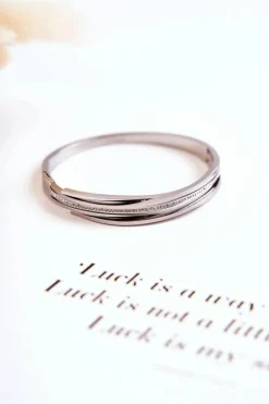 Discount Glam Chic Damska Bransoleta Stalowa Z Cyrkoniami Srebrna Myrens