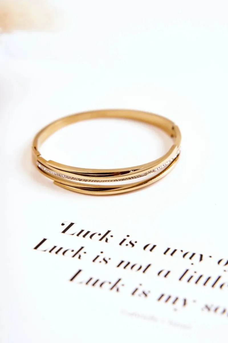 Online Damska Bransoleta Stalowa Z Cyrkoniami Złota Myrens Bransoletki