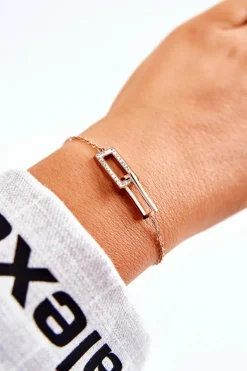 Bransoletki>Giorgio&Dario Damska Bransoletka Celebrytka Stalowa Z Cyrkoniami Różowe Złoto Różowy