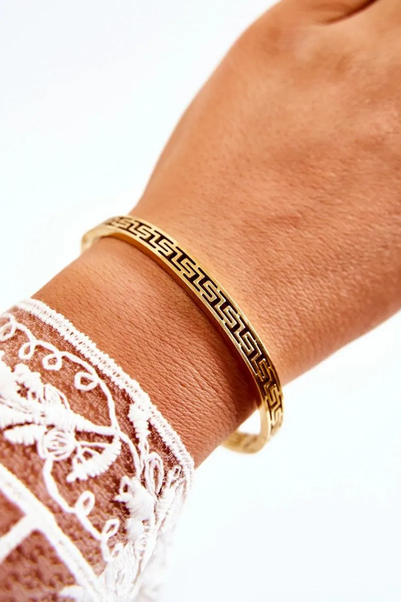 Bransoletki>Glam Chic Damska Bransoletka Stalowa Na Zatrzask Złota