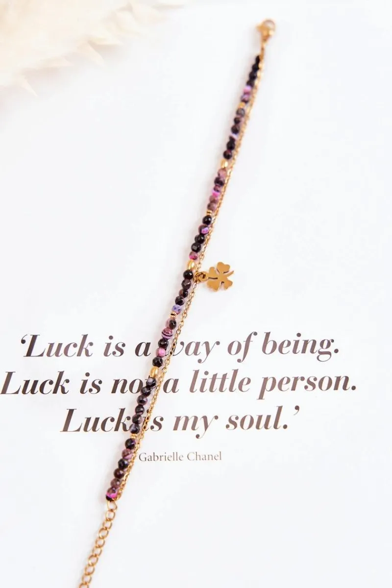 Best Glam Chic Damska Bransoletka Z Koralikami Czarno-Złota