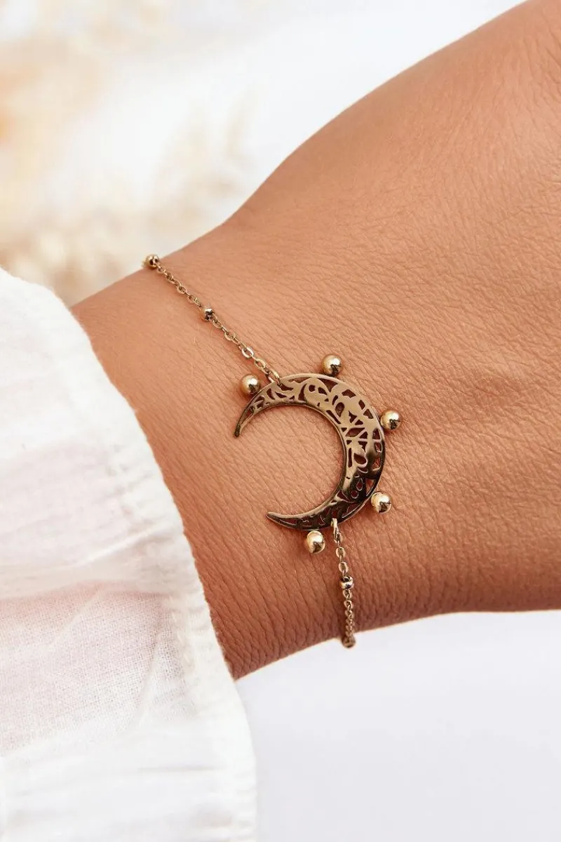 Online Boto Damska Bransoletka Z Księżycem Złota