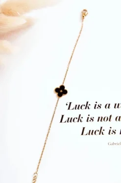 Clearance Glam Chic Damska Bransoletka Z Ozdobą Czarno-Złota