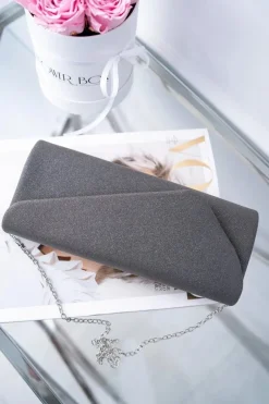 Kopertówki>Boto Damska Brokatowa Torebka Grafitowa Kopertówka