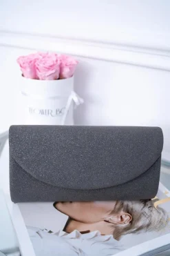 Clearance Boto Damska Brokatowa Torebka Grafitowa Kopertówka