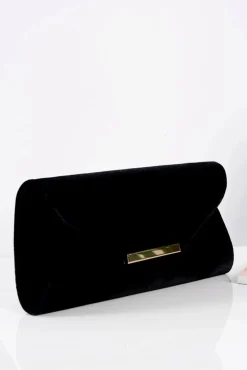Sale Damska Czarna Aksamitna Kopertówka Kopertówki