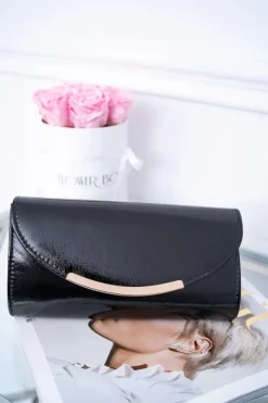 Discount Boto Damska Czarna Lakierowana Torebka Kopertówka