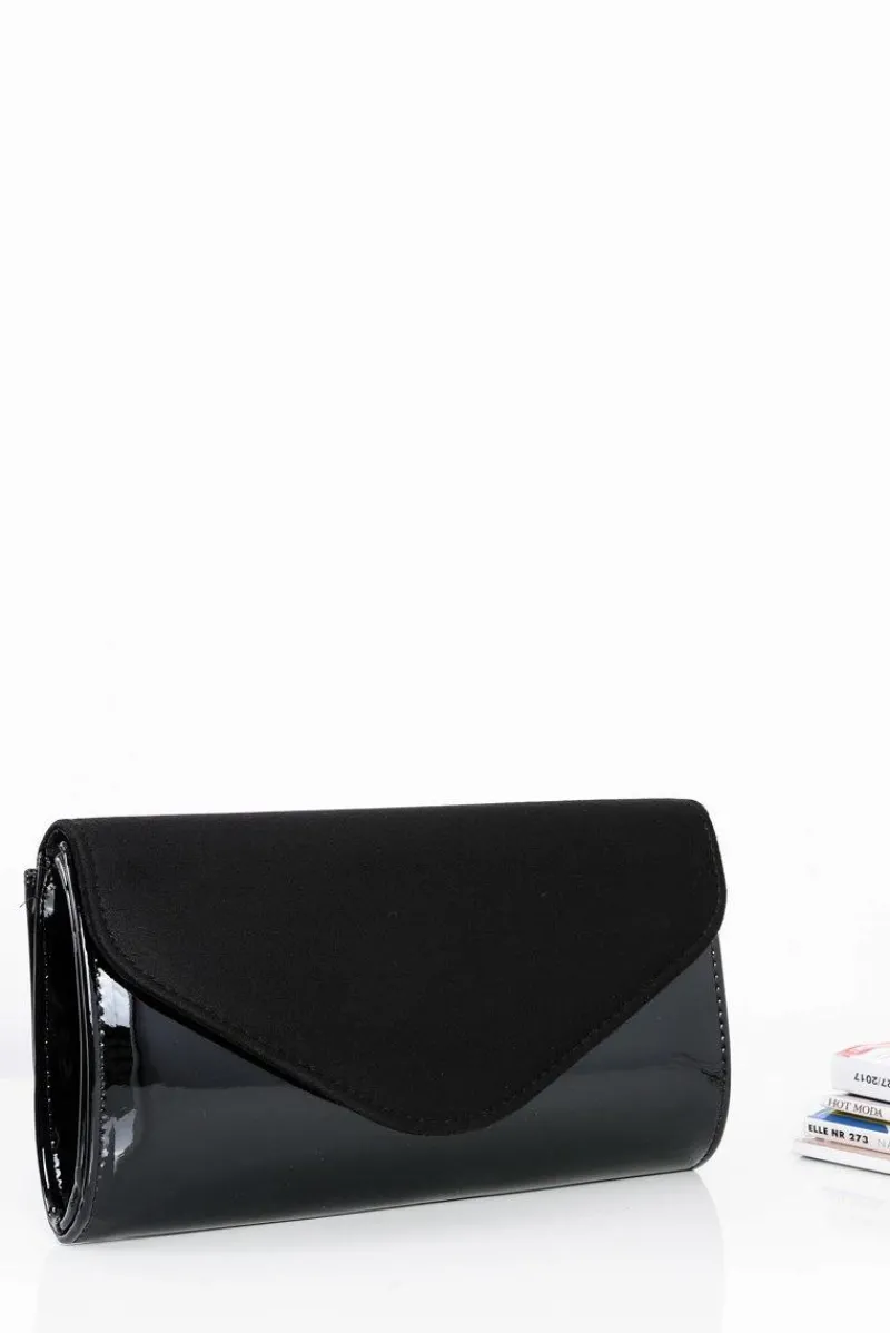 Discount Damska Czarna Zamszowa Kopertówka Łańcuszek Kopertówki