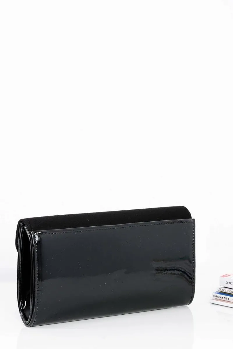 Discount Damska Czarna Zamszowa Kopertówka Łańcuszek Kopertówki