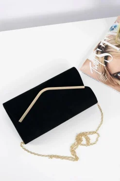 Kopertówki></noscript>Boto Damska Czarna Zamszowa Kopertówka ze Zdobieniem