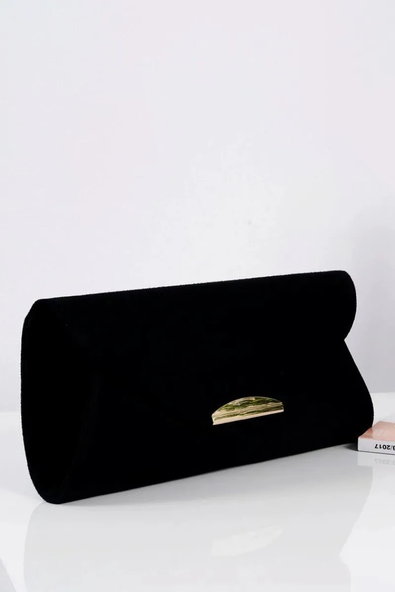 Discount Damska Czarna Zamszowa Kopertówka Kopertówki