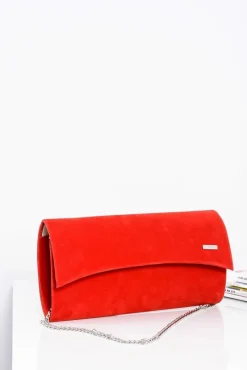 Damska Czerwona Zamszowa Kopertówka Polska Kopertówki