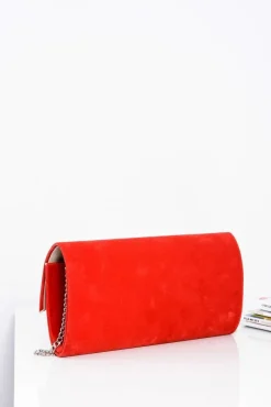 Damska Czerwona Zamszowa Kopertówka Polska Kopertówki