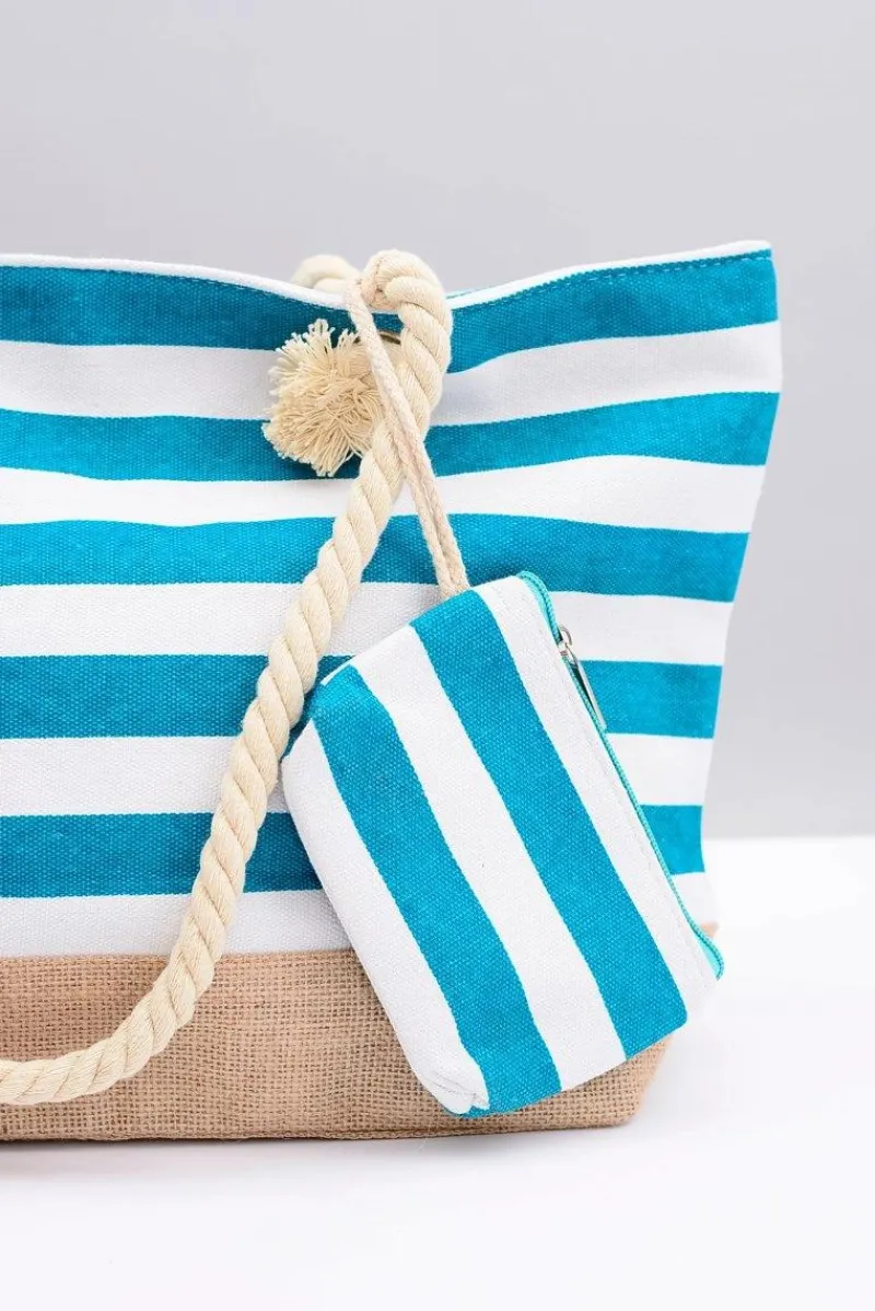 Outlet Boto Damska Duża Marynarska Torebka Plażowa Morska Zieleń