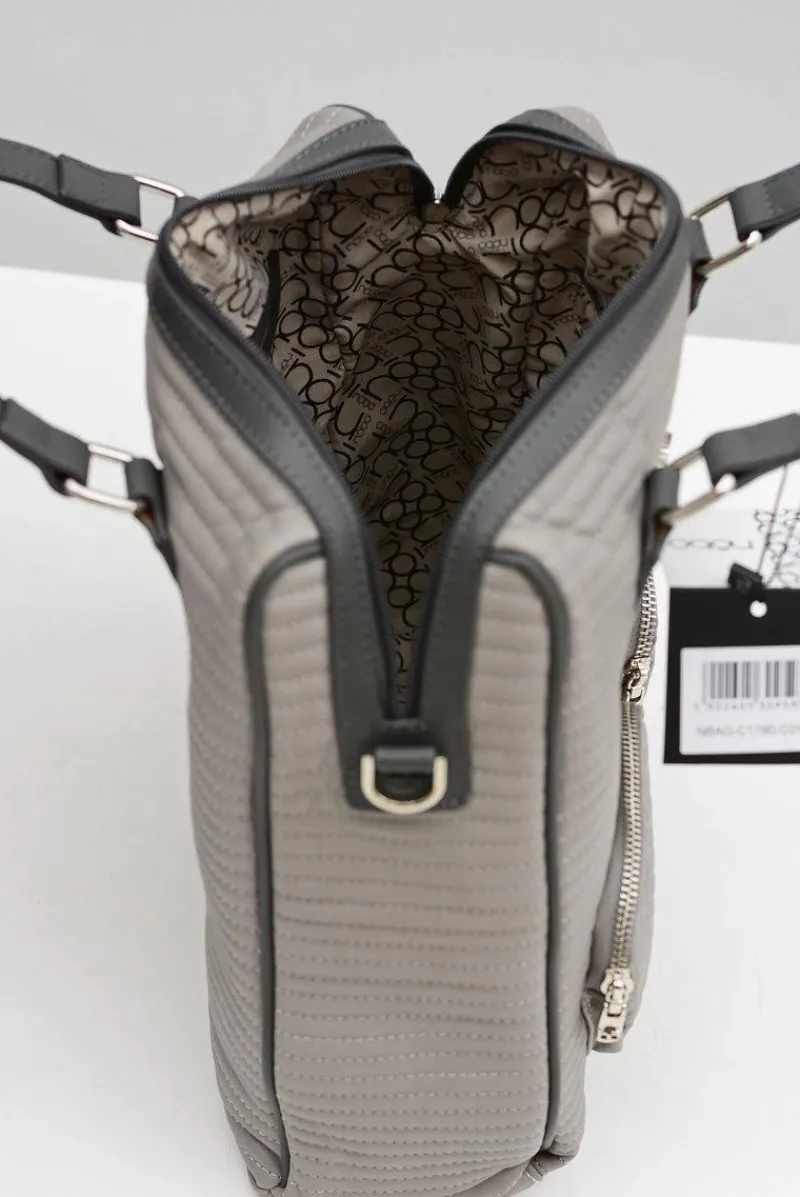 Damska Duża Pikowana Szara Torba Torebki Nobo