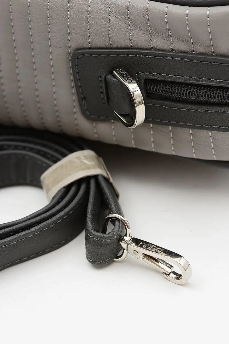 Damska Duża Pikowana Szara Torba Torebki Nobo