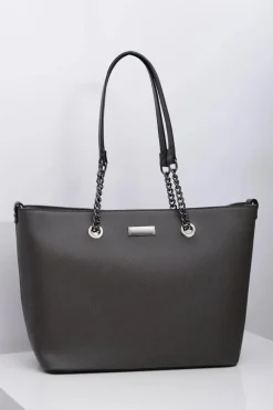 Torebki Klasyczne>Boto Damska Duża Szara Klasyczna Torebka